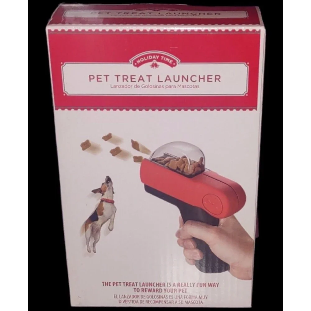 Pet Treat Snack Launcher Red Sz Small Dog Or Cat Treat Catapult Manual